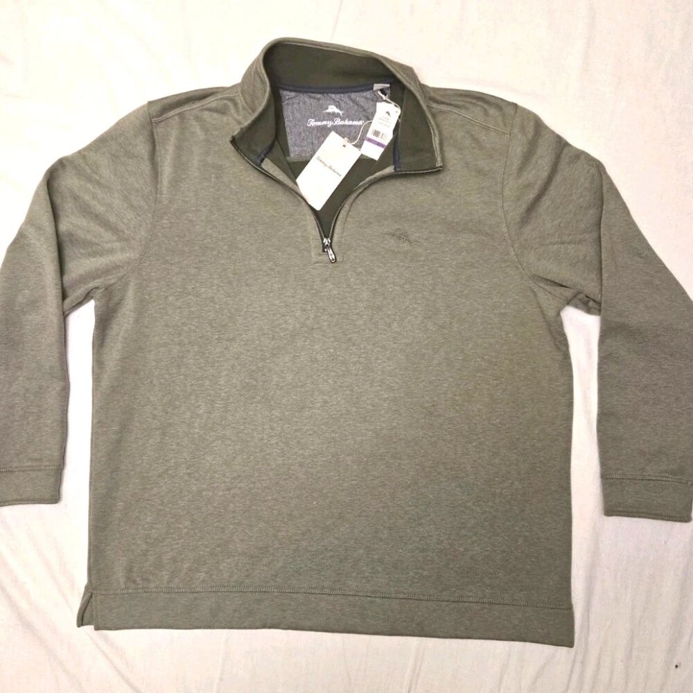 Tommy Bahama Men's 2XL Sweatshirt "Tango Wave" Green 1/2 Zip Pullover. NWT